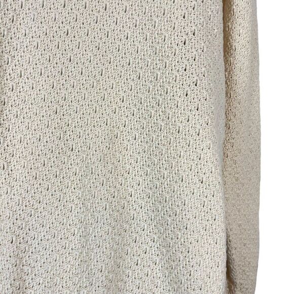 Jantzen Vintage Pointelle Cottagecore Scalloped V-Neck Long Sleeve Sweater XL - Picture 13 of 16